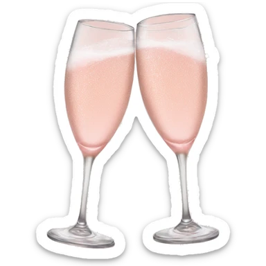 glasses of pastel pink champagne are smashing against each other sticker