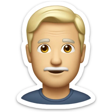 60 year guy with short blonde straight hair and short beard sticker