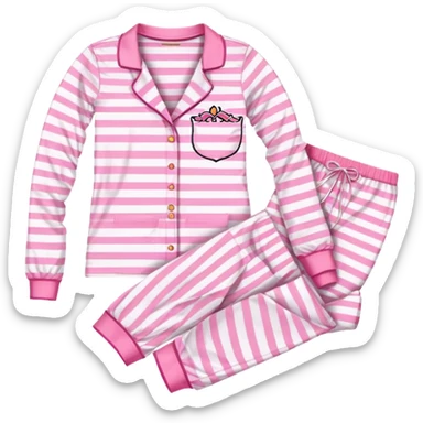 striped pink and white victoria secrets pajama set sticker