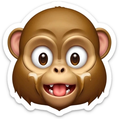 A monkey drooling sticker
