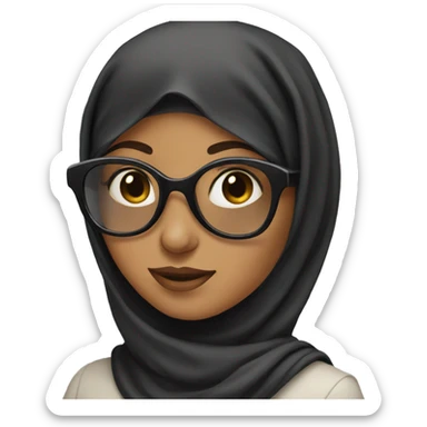 A girl in a hijab and sunglasses sticker