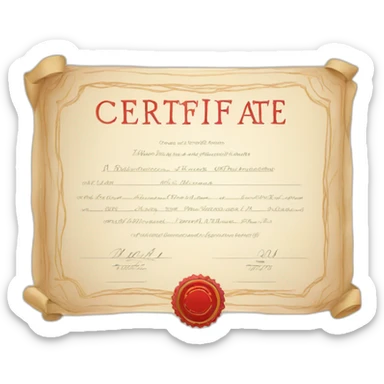 red certificate sticker