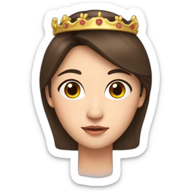 a brunette woman with a crown on the head, asian, shoulders sticker