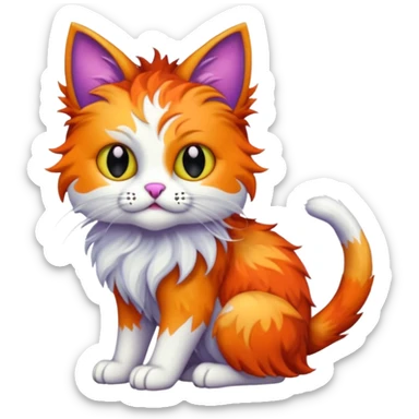 make a hyper realistic mythical cat creature with great detail sticker