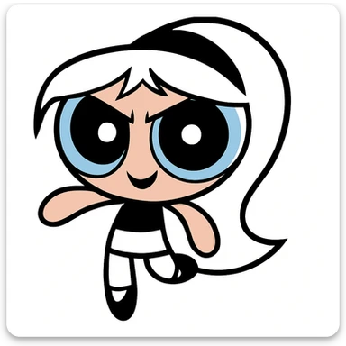 Make subtle changes to the eyes and mouth to give a gentle, slightly scary look with a more intense stare and a hint of a mischievous grin. Keep the picture quality, colors, and style exactly the same. No other changes. sticker