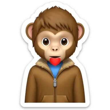 Un singe qui est habillé comme un garçon sticker
