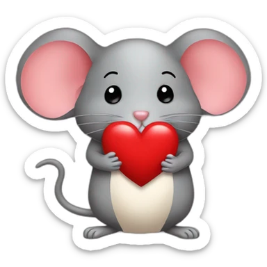 mouse and heart sticker
