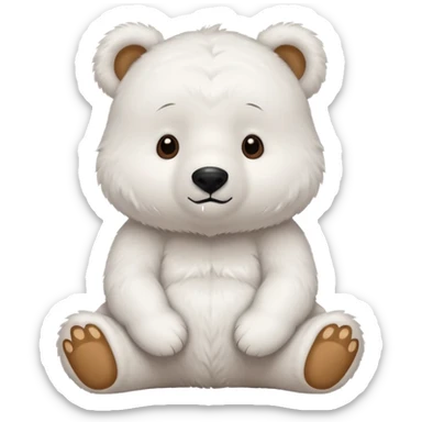 a cute sitting white bear sticker