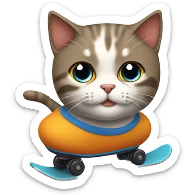 gato en una patineta sticker