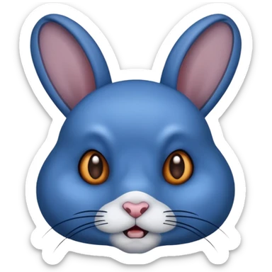 Lapin peur bleu noir sticker