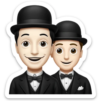 crea una imagen en la que aparezcan charles chaplin y buster keaton juntos sticker