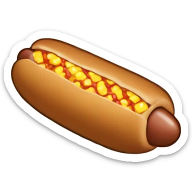 Corn dog with a field of corn/American flag behind it ￼ sticker