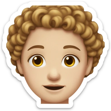 Girl with pale skin, hazel eyes, brown curly hai sticker