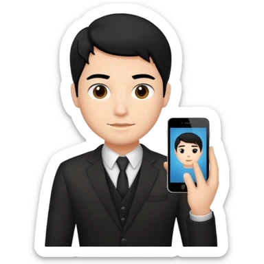 Designer website guy with professional dp please chnage hair color to black 
 sticker