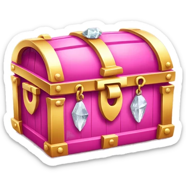 Pink treasure chest with diamonds  sticker