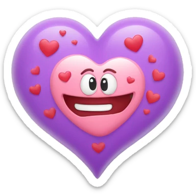 Heart drooling face with hearts sticker