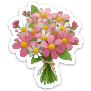 a bouquet of flowers in beautiful paper sticker