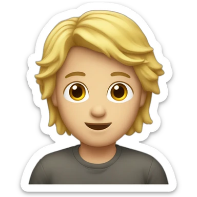 Garçon avec les cheveux long et blond sticker