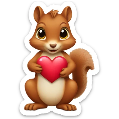 Squirrel with a heart  sticker