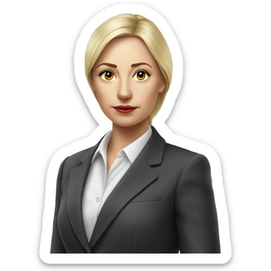 Russian woman full length in suit photorealistic serious sticker