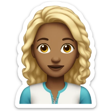 A lightskinned young woman sticker
