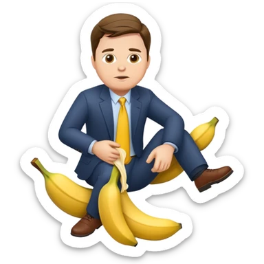 JD Vance slipping on a banana peel sticker