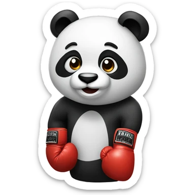 A panda with boxing gloves sticker