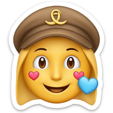 Emoji rocho con gorra haciendo amor y paz sticker