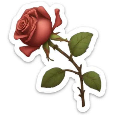 Withered rose flower sticker