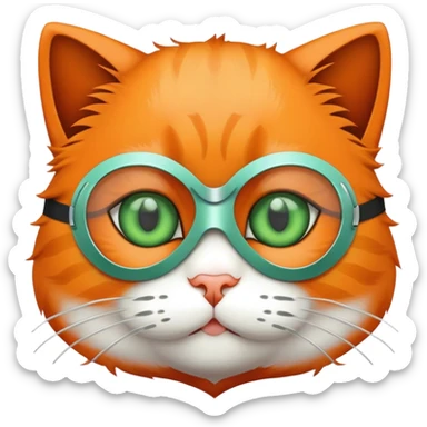 Cat in surgical mask sticker