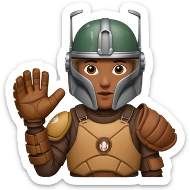 Mandalorian with a Catcher's mitt sticker