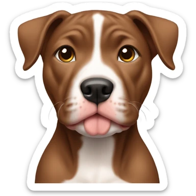 brown pitbull puppy  sticker