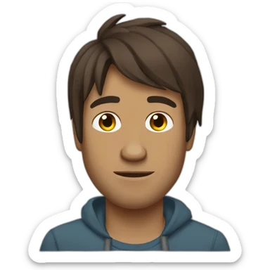bojack horseman with brown hair sticker