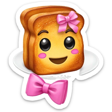 French toast with pink bow sticker