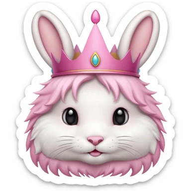 bunny with pink crown sticker