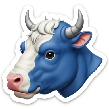 D’un taureau de la race blanc bleu belge de profil sticker