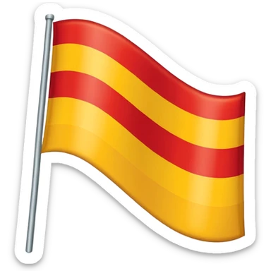 Similar to 🇮🇩 with yellow colour 50% and red colour 50% of 2 strip sticker