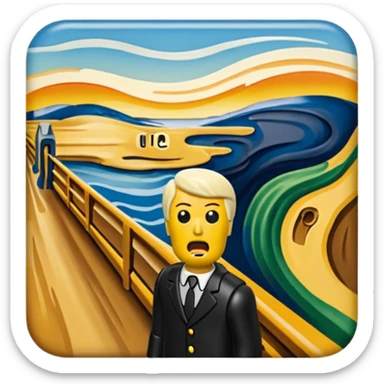 Edvard munch the scream landscape but a minifig sticker