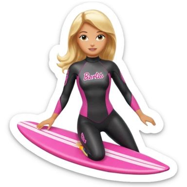 Barbie surfing sticker