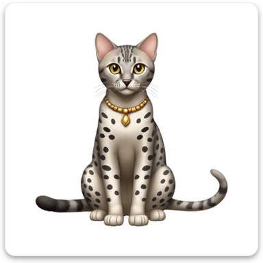 Egyptian Mau cat full body sitting with ancient temple background sticker