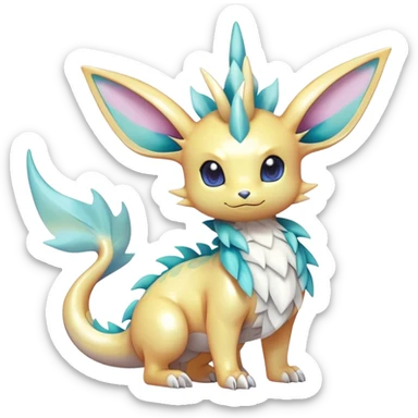 Shiny-Pastel-Eeveelution-Cute-Fakemon-Dragon-Pokémon-fusion full body sticker