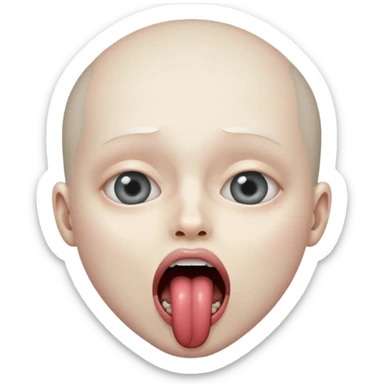 dead and dramatic with tongue sticking out to the side sticker