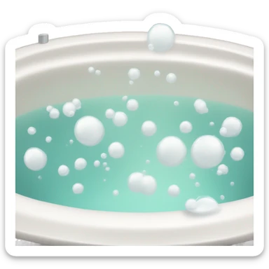 bath tub filled with white bubbles sticker