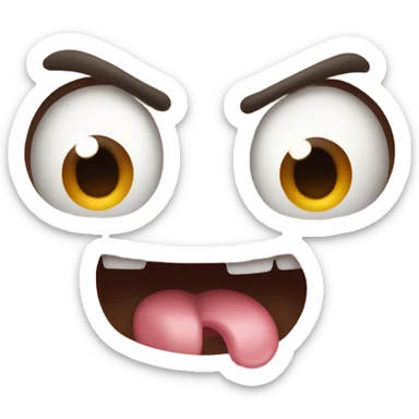 Crazy face with super long tongue sticker