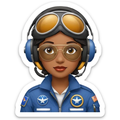 Black Pilot Woman sticker