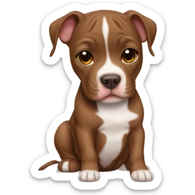 Brown pitbull Puppy sticker
