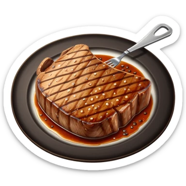 t bone  on plate sticker