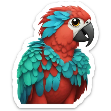 Parrot ara red with ocean sticker
