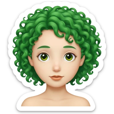 venice tourist green curly hair sticker