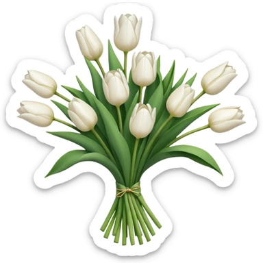 Bouquet of white tulips sticker